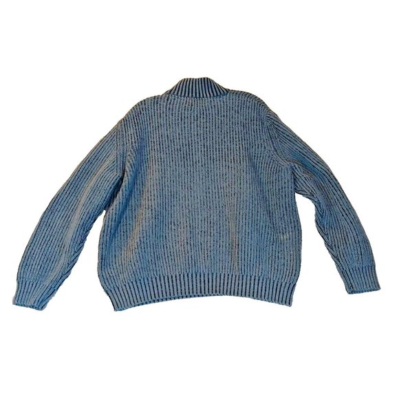 G.H.Bass Knit Pullover Sweater Mans 2XL Blue Heavyweight Long Sleeve Made in USA - Picture 4 of 4